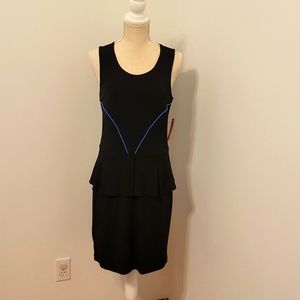 FYNN & ROSE Black dress with peplum detail in size 6